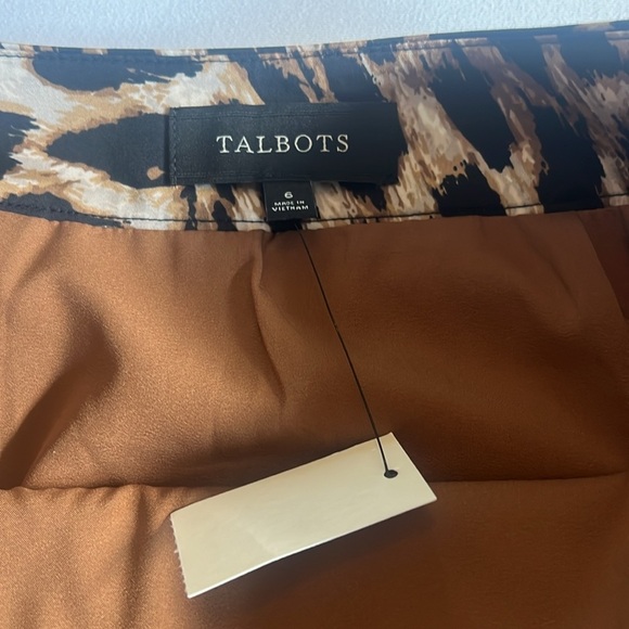 Purr!  Talbots faux wrap animal print pencil skirt - Sz 6 - Picture 5 of 6